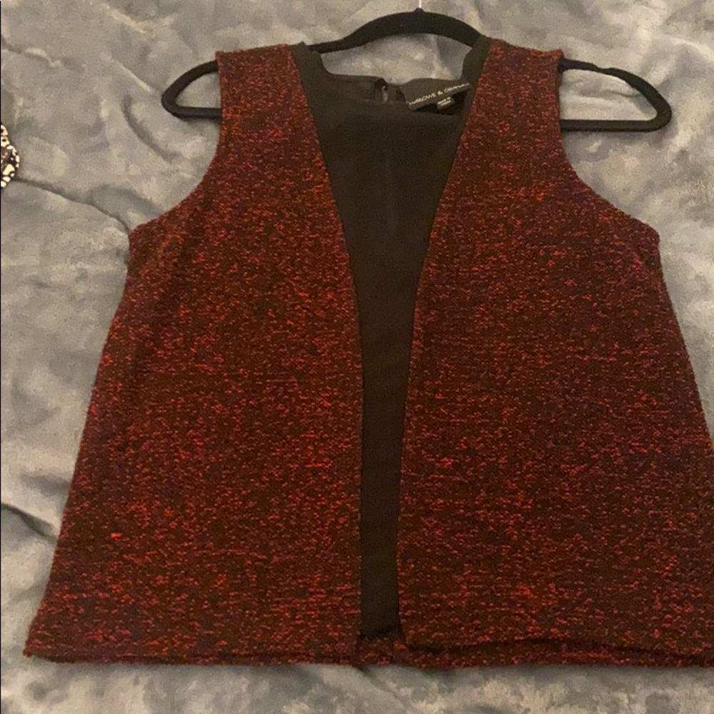 Harlowe and Graham Black and Red Top